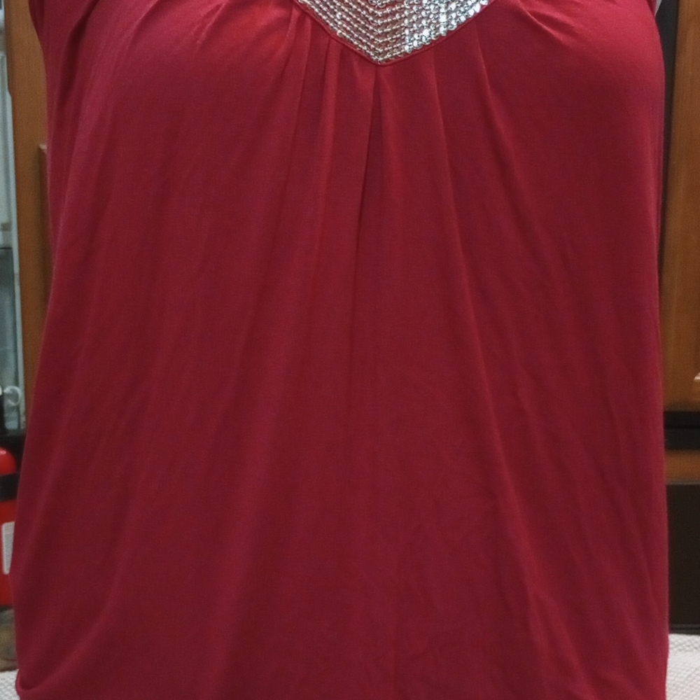 Lola B Sequined Sleeveless Ladies XL with V Neck and Racer Back - Picture 2 of 6